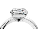 Platinum 10 Carat Asscher Cut  Solitaire Engagement Ring with Round Band and Four-Prong Setting_52