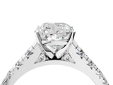 Platinum 10 Carat Cushion Cut  Solitaire Ring with Cathedral Setting and Pavé Band_16