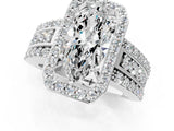 Platinum 10 Carat Marquise Cut Halo  Ring with Split Shank and Four-Prong Setting_13