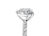 Platinum 2 Carat Heart Cut  Solitaire Ring with Pave Band and Four Prong Setting_29