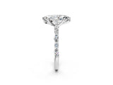 Platinum 2 Carat Marquise Cut Diamond Ring with Marquise and Round  Side Stones and Four-Prong Setting_62