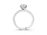 Platinum 2 Carat Oval Cut  Solitaire Ring with Pavé Band and Four-Prong Setting_39