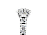 Platinum 2 Carat Round Cut  Solitaire Ring with Cathedral Setting and Pavé Band_17