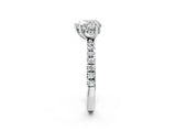 Platinum 2.5 Carat Heart Cut  Pave Band Solitaire Ring with Four-Prong Setting_2