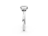 Platinum 3 Carat Asscher Cut  Solitaire Engagement Ring with Round Band and Four-Prong Setting_62
