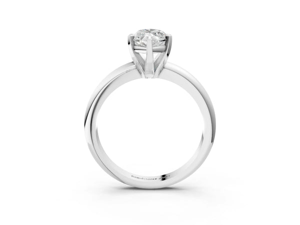 3 Carat Marquise Cut Platinum Diamond Solitaire Engagement Ring with Round Band and Four-Prong Setting