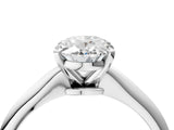 Platinum 3 Carat Oval Cut  Solitaire Engagement Ring with Classic Band and Four-Prong Setting_4