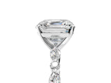 Platinum 4 Carat Asscher Cut Diamond Ring with Marquise and Round  Side Stones and Four-Prong Setting_41