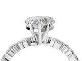 Platinum 4 Carat Heart Cut Diamond Ring with Marquise and Round  Side Stones and Four-Prong Setting_40