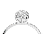 Platinum 4 Carat Marquise Cut  Solitaire Ring with Pave Band and Four Prong Setting_16
