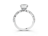 Platinum 5 Carat Asscher Cut Diamond Ring with Marquise and Round  Side Stones and Four-Prong Setting_39