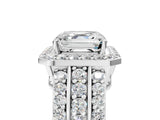 Platinum 5 Carat Asscher Cut Halo  Ring with Split Shank and Four-Prong Setting_17