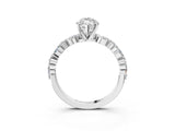 Platinum 5 Carat Marquise Cut Diamond Ring with Marquise and Round  Side Stones and Four-Prong Setting_63