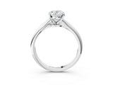 Platinum 5 Carat Oval Cut  Solitaire Engagement Ring with Classic Band and Four-Prong Setting_3