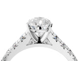 Platinum 5 Carat Pear Cut  Solitaire Ring with Cathedral Setting and Pavé Band_16
