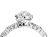 Platinum 5 Carat Pear Cut  Solitaire with Side Stones, Pave Band, Four-Prong Setting_28