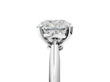 Platinum 6 Carat Cushion Cut  Solitaire Engagement Ring with Classic Band and Four-Prong Setting_5