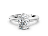 Platinum 6 Carat Oval Cut  Solitaire Engagement Ring with Round Band and Four-Prong Setting_48