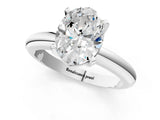 Platinum 6 Carat Oval Cut  Solitaire Engagement Ring with Round Band and Four-Prong Setting_49