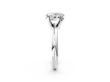 Platinum 6 Carat Oval Cut  Solitaire Engagement Ring with Round Band and Four-Prong Setting_50