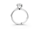 Platinum 6 Carat Oval Cut  Solitaire Engagement Ring with Round Band and Four-Prong Setting_51