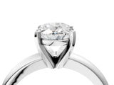 Platinum 6 Carat Oval Cut  Solitaire Engagement Ring with Round Band and Four-Prong Setting_52
