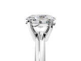 Platinum 6 Carat Oval Cut  Solitaire Engagement Ring with Round Band and Four-Prong Setting_53