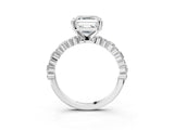 Platinum 7 Carat Asscher Cut  Solitaire with Side Stones, Pave Band, Four-Prong Setting_51