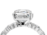 Platinum 7 Carat Asscher Cut  Solitaire with Side Stones, Pave Band, Four-Prong Setting_52