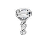 Platinum 7 Carat Asscher Cut  Solitaire with Side Stones, Pave Band, Four-Prong Setting_53