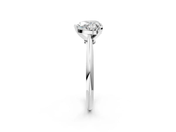 7 Carat Heart Cut Platinum Diamond Solitaire Engagement Ring with Classic Band and Four-Prong Setting