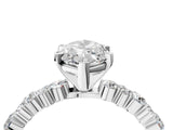 Platinum 7 Carat Marquise Cut  Solitaire with Side Stones, Pave Band, Four-Prong Setting_76