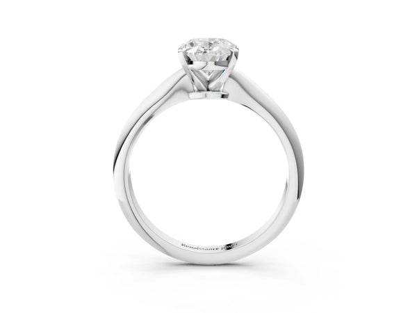 7 Carat Oval Cut Platinum Diamond Solitaire Engagement Ring with Classic Band and Four-Prong Setting