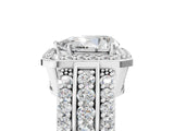 Platinum 7 Carat Pear Cut Halo  Ring with Split Shank and Four-Prong Setting_17
