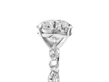 Platinum 7 Carat Round Cut Diamond Ring with Marquise and Round  Side Stones and Four-Prong Setting_65