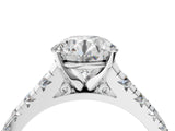 Platinum 7 Carat Round Cut  Solitaire Ring with Cathedral Setting and Pavé Band_16