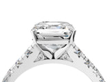 Platinum 8 Carat Asscher Cut  Solitaire Ring with Cathedral Setting and Pavé Band_16