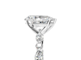 Platinum 8 Carat Pear Cut Diamond Ring with Marquise and Round  Side Stones and Four-Prong Setting_65
