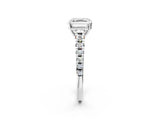 Platinum 9 Carat Asscher Cut  Solitaire Ring with Cathedral Setting and Pavé Band_14