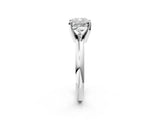 Platinum 9 Carat Cushion Cut  Solitaire Engagement Ring with Round Band and Four-Prong Setting_50