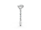 Platinum 9 Carat Heart Cut Diamond Ring with Marquise and Round  Side Stones and Four-Prong Setting_38