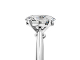 Platinum 9 Carat Oval Cut  Solitaire Engagement Ring with Classic Band and Four-Prong Setting_5