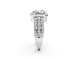 Platinum 9 Carat Pear Cut Halo  Ring with Split Shank and Four-Prong Setting_14