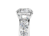 Platinum Asscher Cut Brilliant Diamond Pavé Band with Six-Prong Setting_12