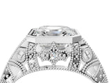 Platinum Asscher Cut Brilliant Milgrain Filigree Diamond Ring with Square Prong Setting_17