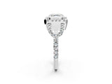 Platinum Asscher Cut Cut Diamond Halo Engagement Ring with Open Split Pavé Band_15