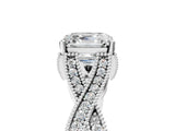 Platinum Asscher Cut Cut Diamond Twisted Band with Milgrain Pave Setting and Four-Prong Setting_17