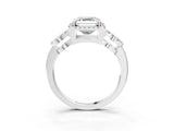 Platinum Asscher Cut Cut Halo Diamond Infinity Band with Four-Prong Setting_16