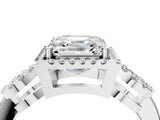 Platinum Asscher Cut Cut Halo Diamond Infinity Band with Four-Prong Setting_17