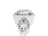 Platinum Asscher Cut Cut Halo Diamond Infinity Band with Four-Prong Setting_18